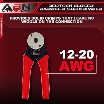 ABN Deutsch Closed-Barrel D-Sub Crimper 12-20 AWG with